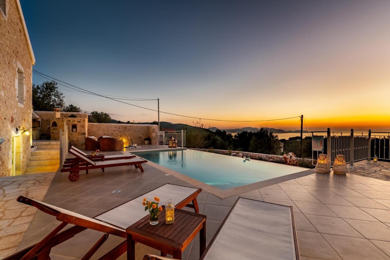 Fiscardo Luxury Stone Villa Alex ,With Sunset View! Fiszkárdo Kültér fotó